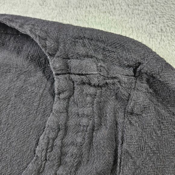 Cottonways Tunic Top Womens Size 2 Black Gauze Beachy V-Neck Asymmetrical - Picture 7 of 12